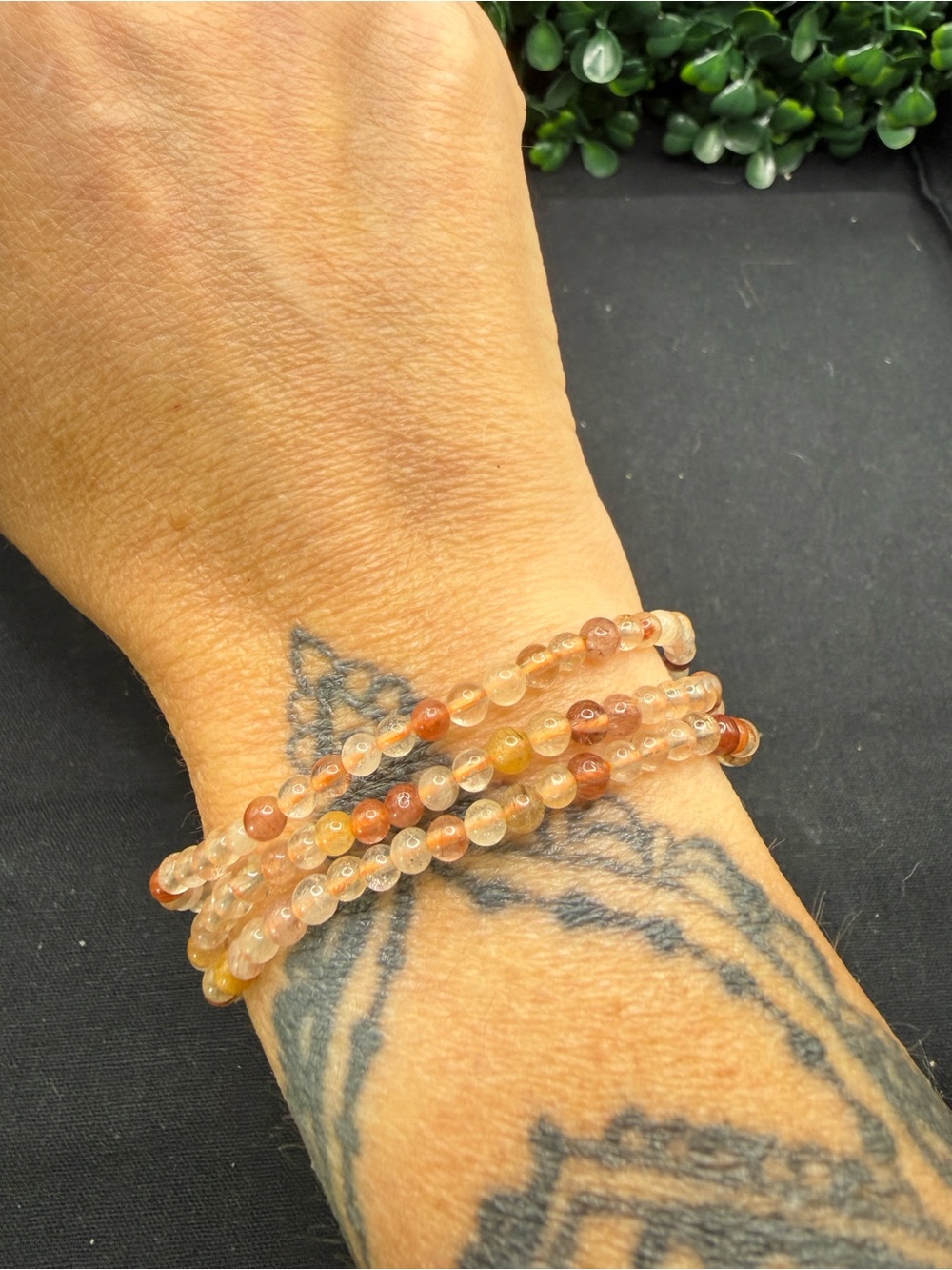 4mm Rutile Beaded Necklace or Wrap Bracelet